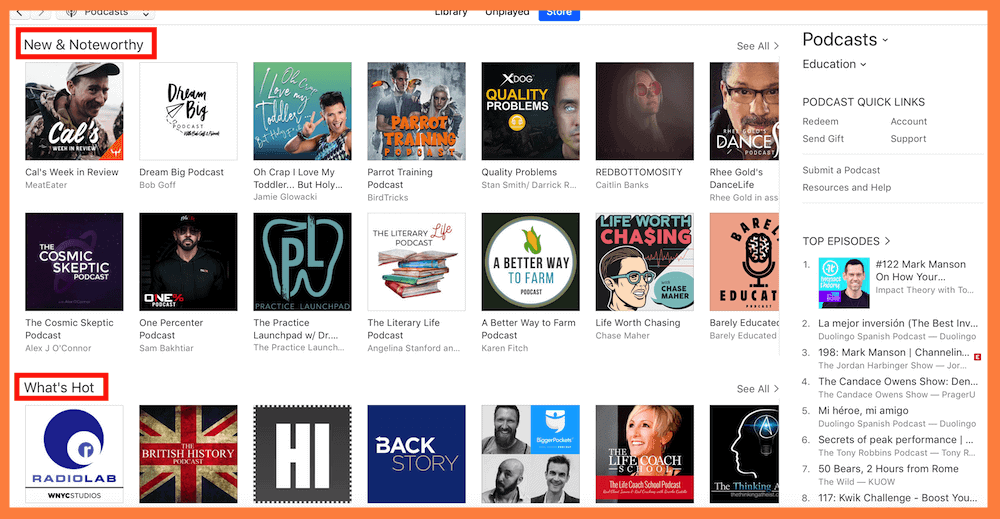 iTunes News & Noteworthy Section